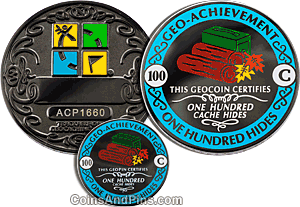 100 hides geocoin and pin