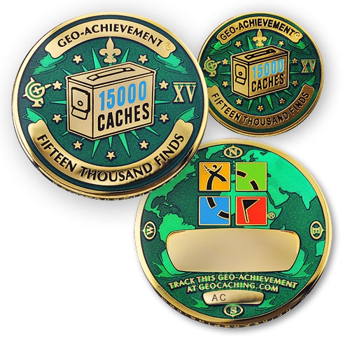 15000 finds geocoin and pin