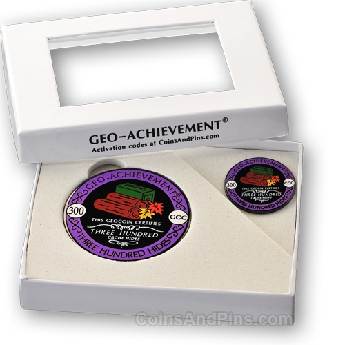 300 hides geocoin and pin