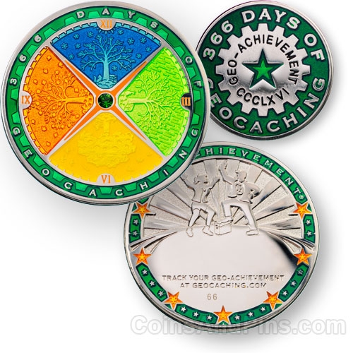366 days of caching, geocoin and pin