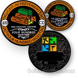 400 hides geocoin and pin