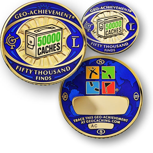 50000 finds geocoin and pin