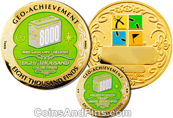 8000 finds geocoin and pin
