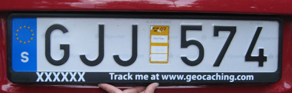 Trackable sticker for licenseplate, bonobo