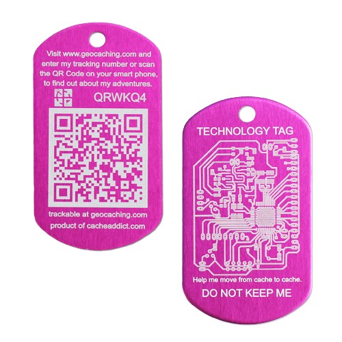 QR tech tag, rosa
